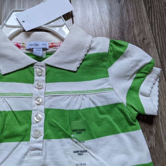 [KIDS 2/$20] NWT Baby Girl (12-18M) - GAP Rugby Stripe Polo - Picture 2 of 6